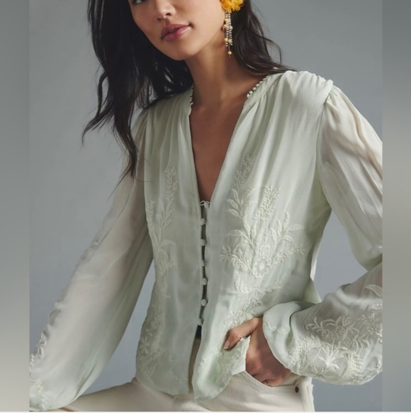 Anthropologie Tops - Anthropologie Embroidered Blouse